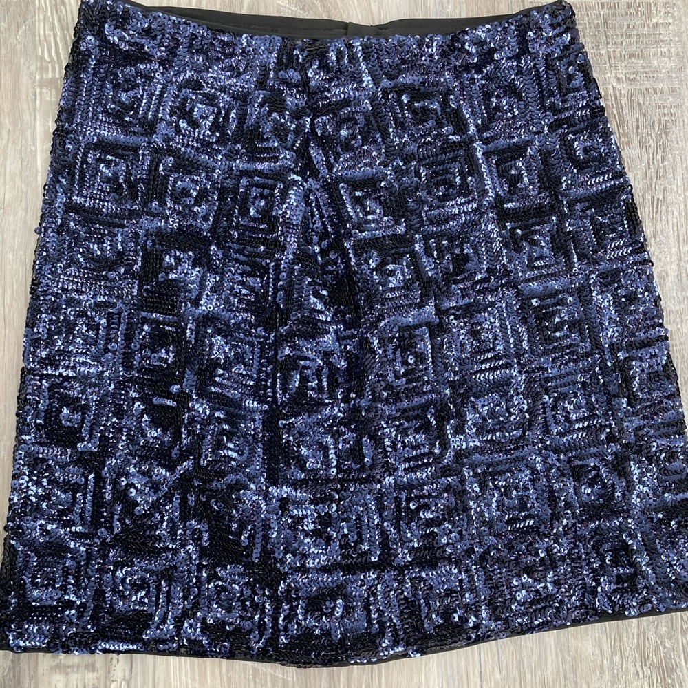 NWT H&M Sequined Mini Skirt Sz 2 Dark Navy.